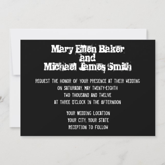 Stads- grafittibröllopinbjudan inbjudningar (Framsida)