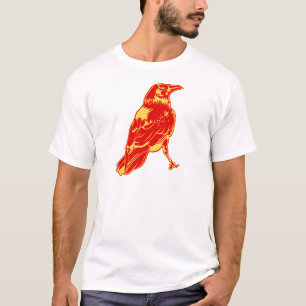 Stads- konstnärlig Lone kråkaillustrationT-tröj Tee Shirt