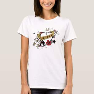 Stads- konstnärlig mor illustrerad krönad hjärt t shirt