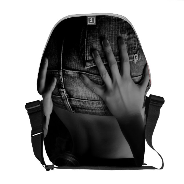 Stads- messenger bag för jeansflicka B/W (Öppen Baksida)