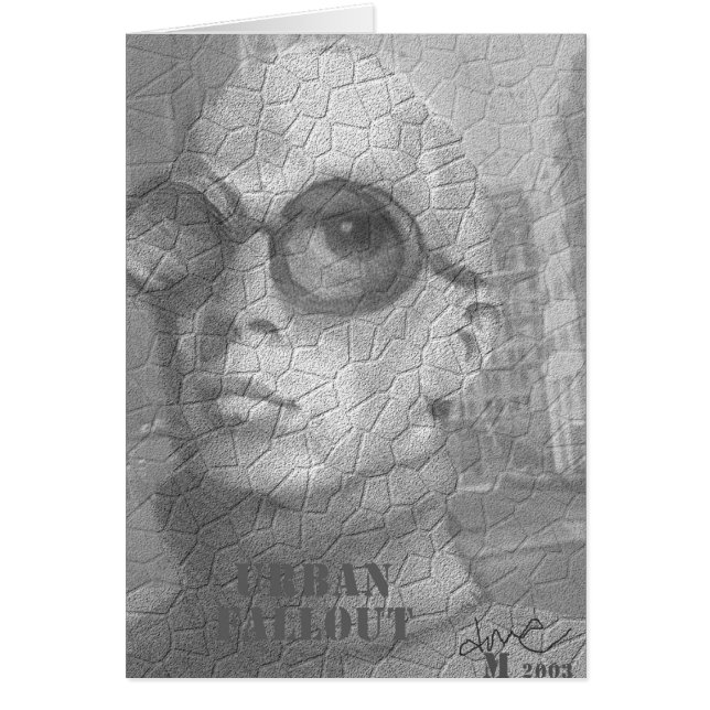 Stads- nedfall hälsningskort (Framsidan)