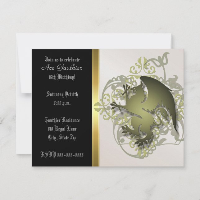 Stads- olivgrön inbjudan för (Framsida)