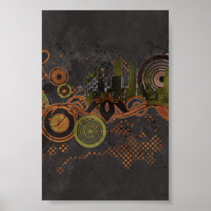 Stads- stadsGrungebakgrund Poster