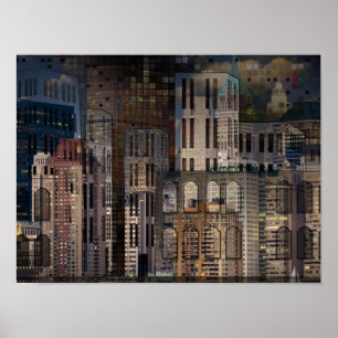 Stadsarkitektur 3 Decoupage Poster