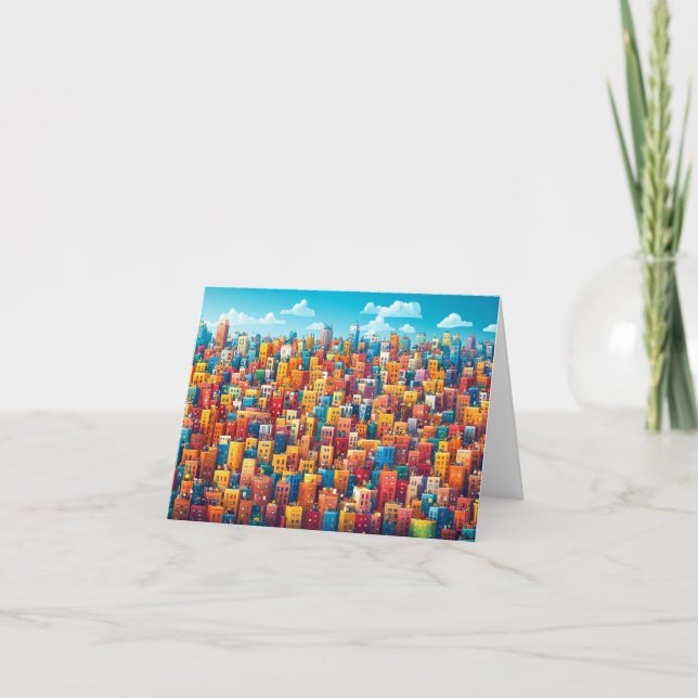 Stadsarkitekturutformning Vattenfärg Teckning Tack Kort (Framsida)