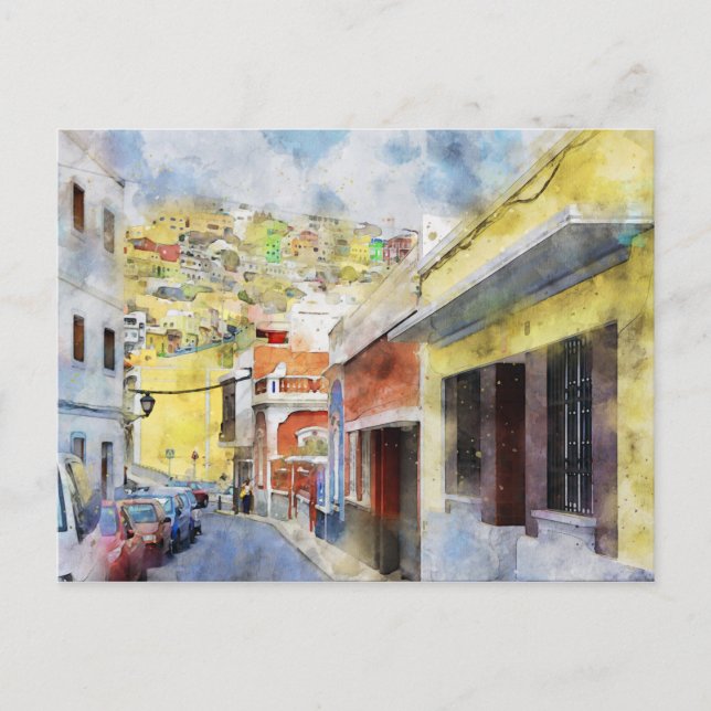 Stadsbild av Las Palmas de Gran Canaria. Vykort (Framsida)