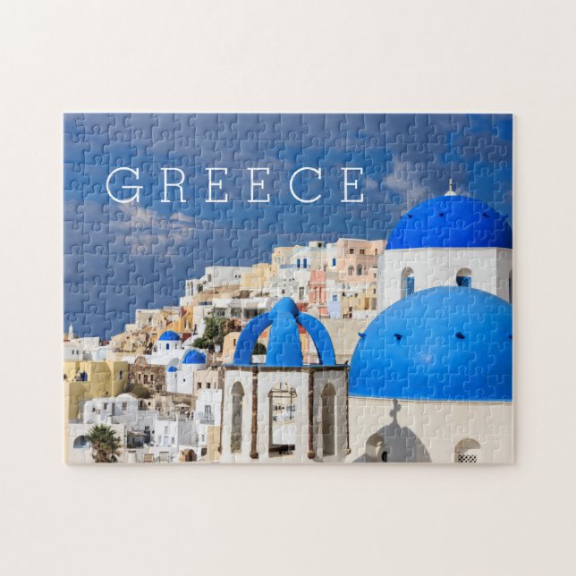 Stadsbild av Santorini, Grekland Pussel (Horisontell)