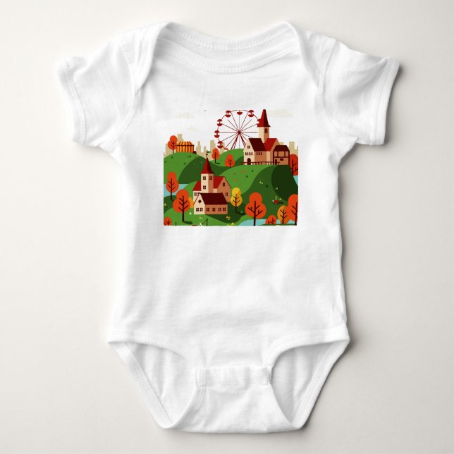 Stadsbild med pariserhjul t shirt (Framsida)