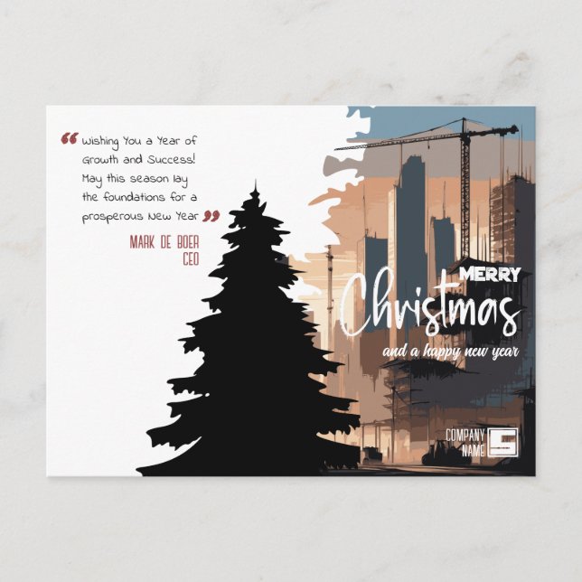Stadsbild & Trädkonstruktion Arkitektur x-Mas Helg Vykort (Framsida)