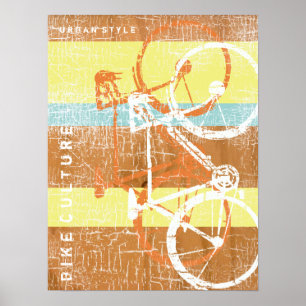 stadscykel/cykelstripe och poster mellan olika spo