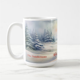 Städsegrön julgran Vintage-mugg Kaffemugg