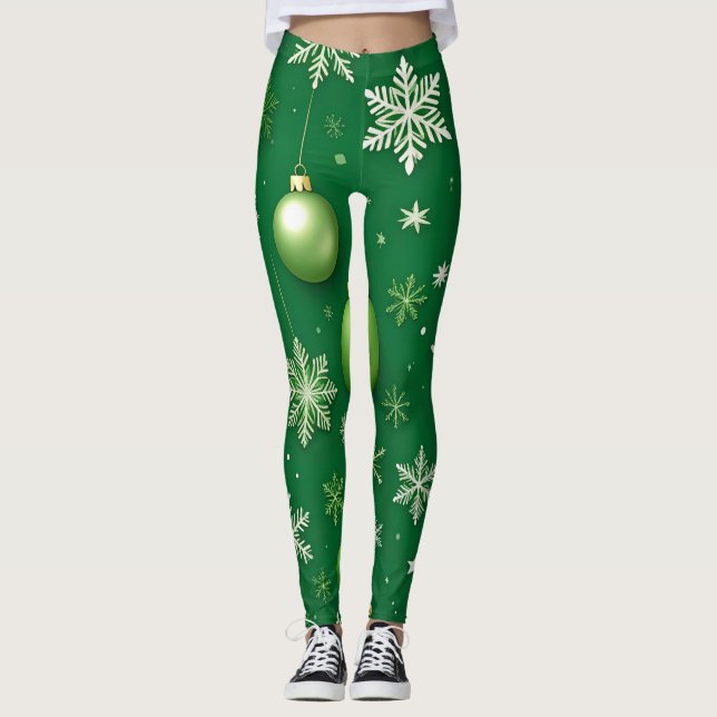 Städsegrön Noel Leggings (Framsida)