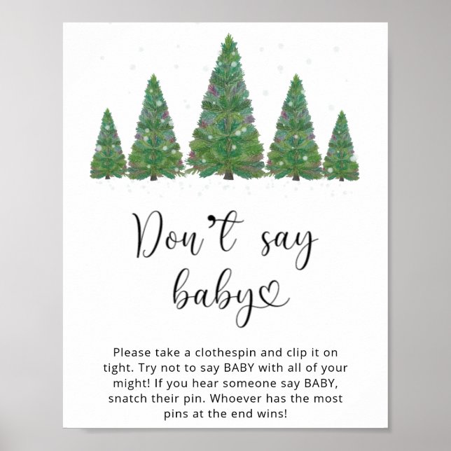 Städsegrön Säga inte baby. Vinter säg inte baby  Poster (Framsidan)