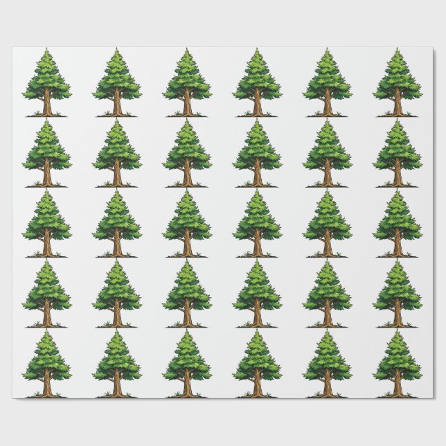 Städsegrön skog presentpapper (Platt)