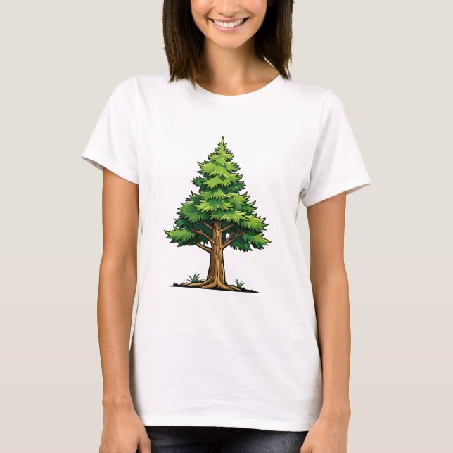 Städsegrön skog t shirt (Framsida)