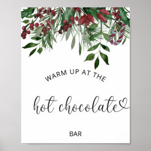 Städsegrön Värm upp vid den heta chokladbaren Poster