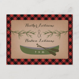 Städsegröna Grenar + Kanot Plaid Rädda Datum Meddelande Vykort