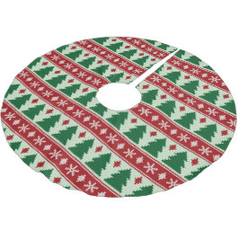 Städsegröna & Snöflingor Stickad Julgransmatta Borstad Polyester
