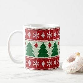 Städsegröna & Snöflingor Stickad Kaffemugg