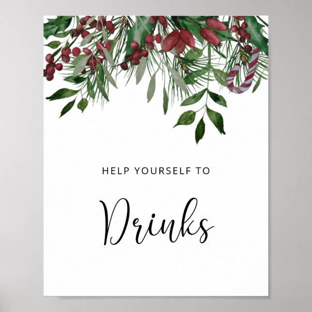 Städsegröna tallar Drycker  Poster (Framsidan)