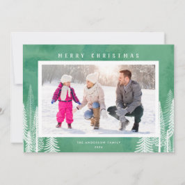 Städsegröna Träd Grönt God Jul Foto Julkort