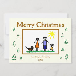 Städsegröna Träd Personlig Platt Högtidshälsning Julkort