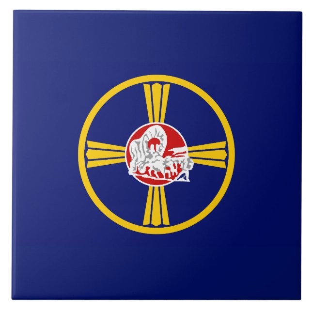 Stadsflagga för Omaha (Nebraska) Kakelplatta (Framsidan)