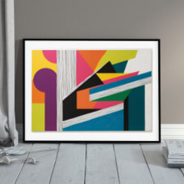 Stadsfrekvens" - färgstark geometrisk Abstrakt Poster