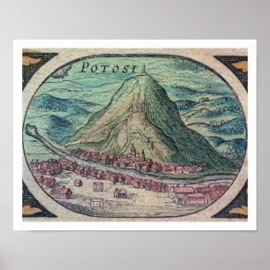 Stadsfullmäktige i Potosi, Bolivia, med berömd sta Poster