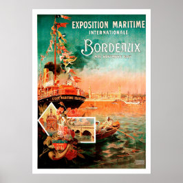 Stadshamn Bordeaux, Frankrike, frakt för turism, v Poster