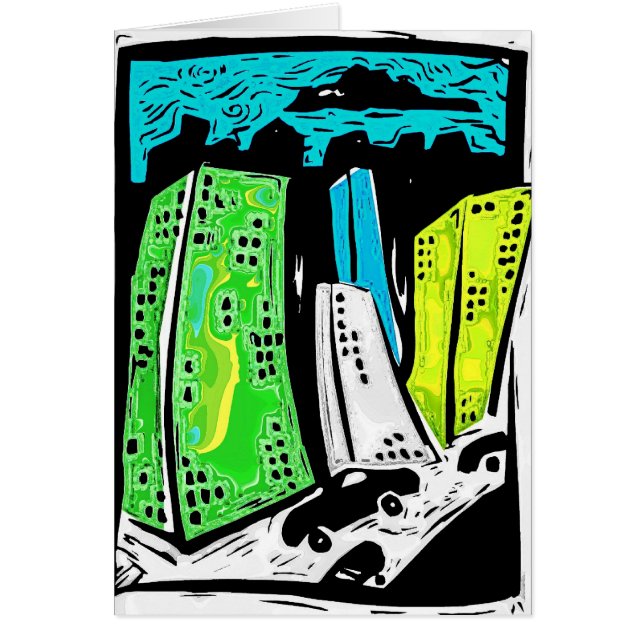 Stadshorisont 7 hälsningskort (Framsidan)