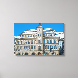 Stadshus i St Moritz, Schweiz Canvastryck