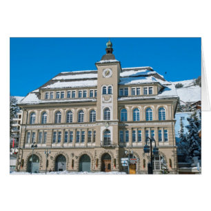 Stadshus i St Moritz, Schweiz Hälsningskort