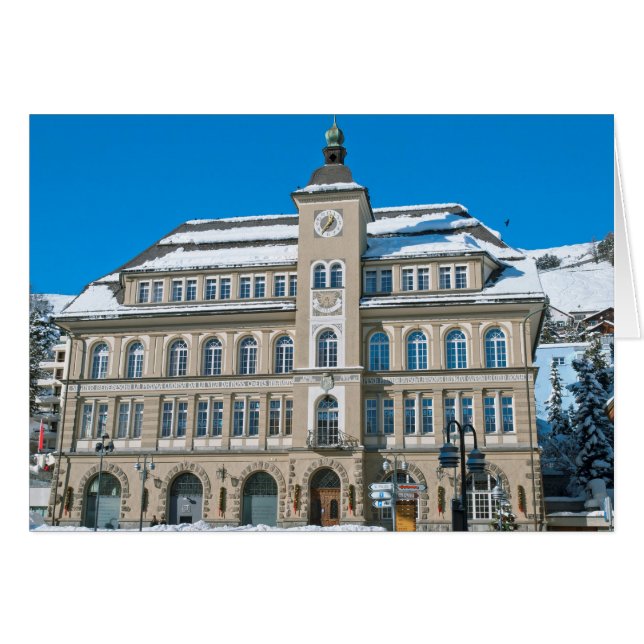 Stadshus i St Moritz, Schweiz Hälsningskort (Framsidan Horizontal)