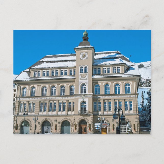 Stadshus i St Moritz, Schweiz Vykort (Framsida)