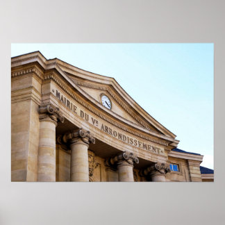 Stadshuset för den femte arrondissementet Paris Poster