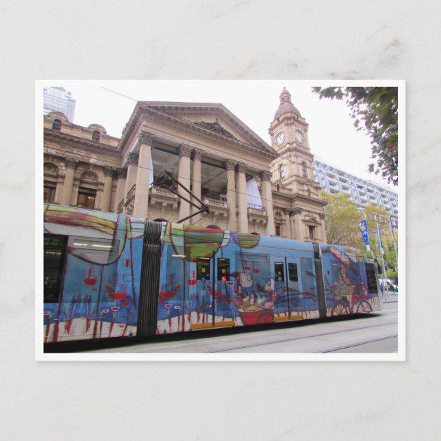 stadshuset för melbourne-tram vykort (Framsida)