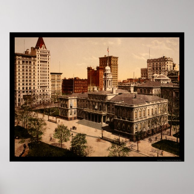 Stadshuset i New York 1900 Poster (Framsidan)