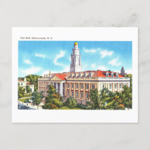 Stadshuset i Schenectady, New York, Vintage Resa Vykort