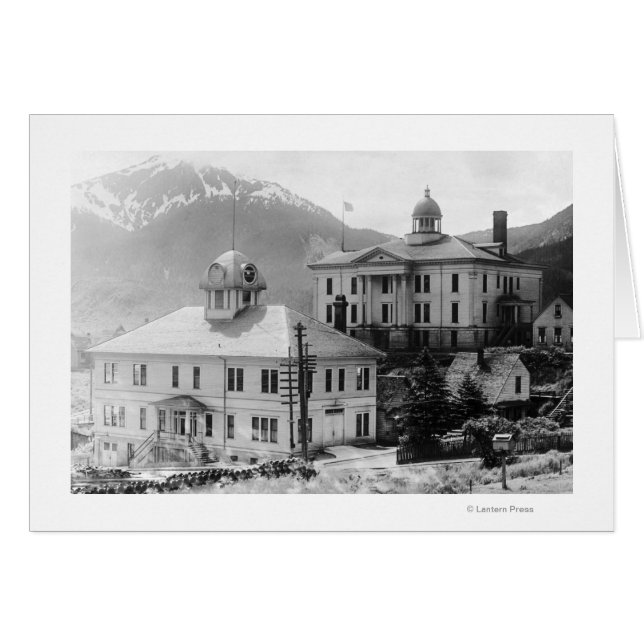 Stadshuset och Domstol i Juneau Hälsningskort (Framsidan Horizontal)