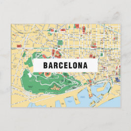 STADSKARTAPOSTKORT ♥ Barcelona Vykort