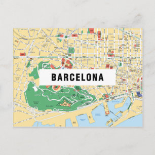 STADSKARTAPOSTKORT ♥ Barcelona Vykort