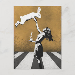 Stadskonst graffiti Tea With Bunny Vykort