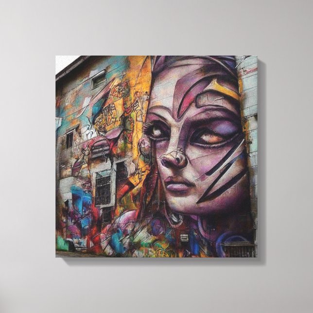 Stadskonst om övergivet Byggnad Canvastryck (Framsida)