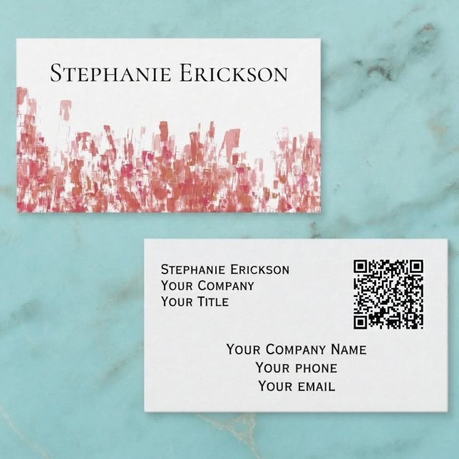 Stadslandskap Abstrakt Rosenskär Rosa Visitkort (Abstract blush pink cityscape business card for professionals at networking events)