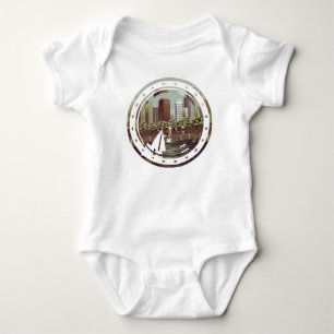 Stadslandskap baby, bodykosti t shirt