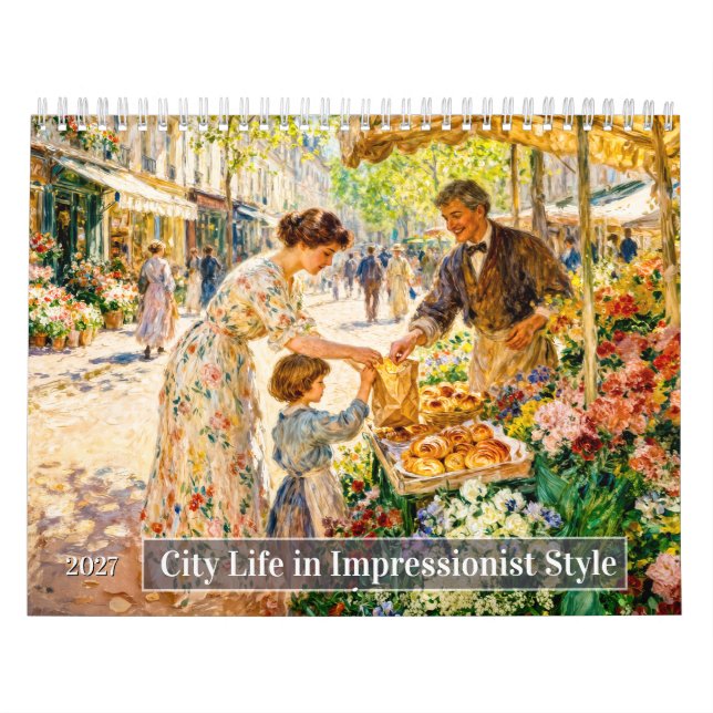 Stadsliv i impressionistisk stil kalender (Omslag)