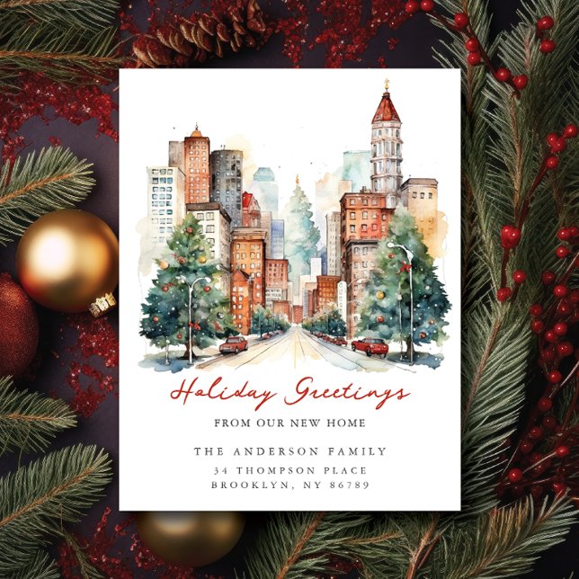 Stadsliv Jul på Nya adressen Meddelande (Skapare uppladdad)