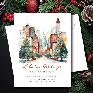 Stadsliv Stadens jul Ny adress Meddelande Vykort