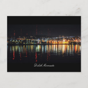Stadsljus Duluth Minnesota Vykort